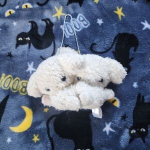 Official Vintage San-x Buru Buru Dog Blue Eyes Plush Keychain